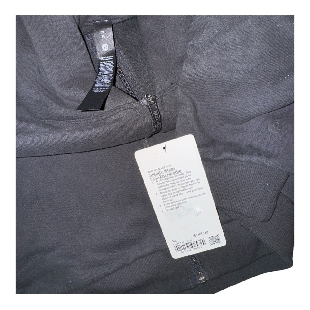 Lululemon Steady State Hoodie Black Men’s Full-Zip Fleece M XL NWT - Picture 12 of 12